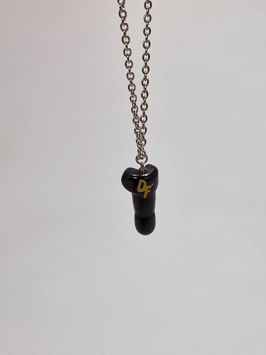 Herren- oder Damenhalskette mit schwarzem Onyx-Kristallanhänger