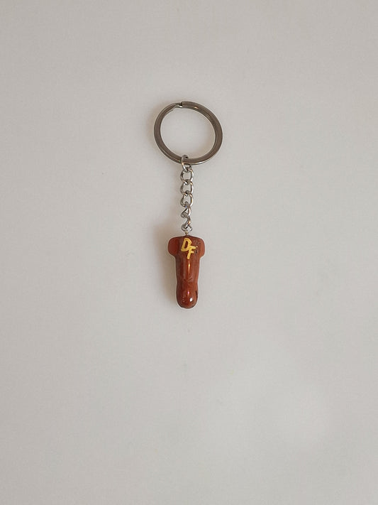 Key ring with cock in the crystal Red Jasper or red jasper