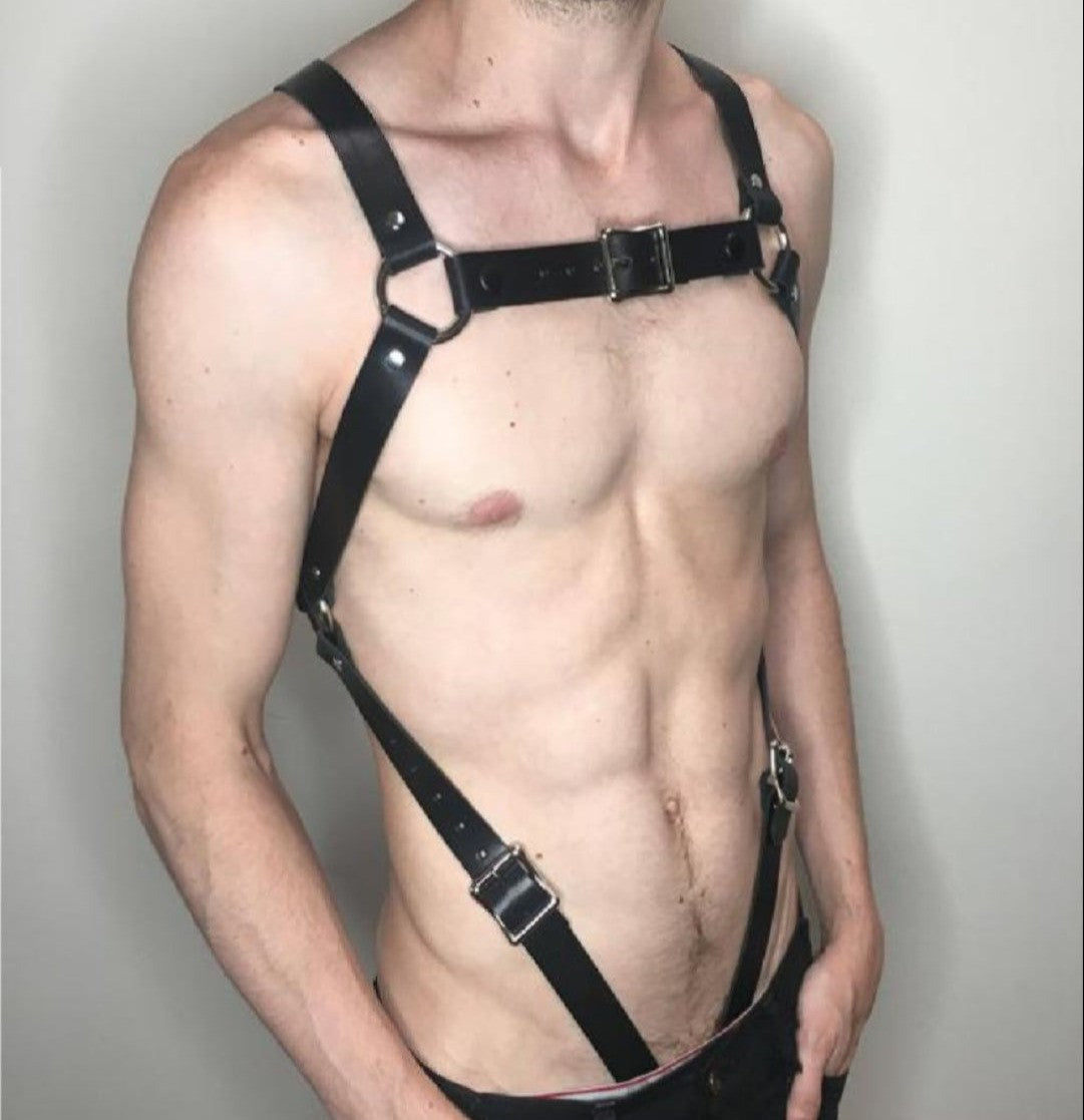 Suspender harness vegan leather