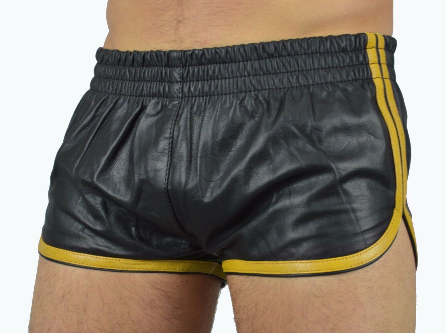 Short leather shorts