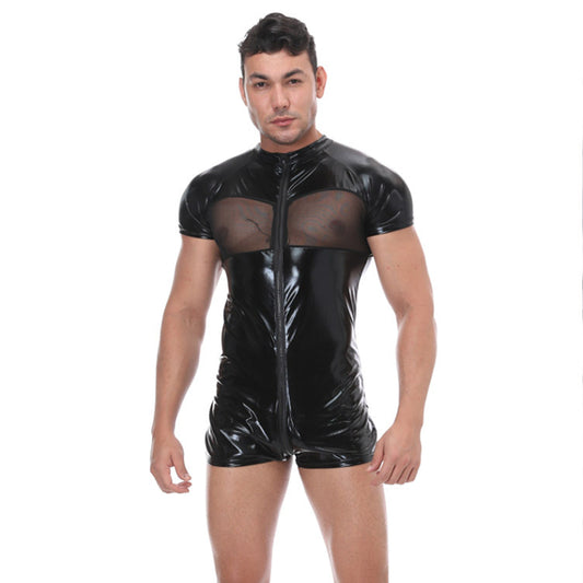 (Copy) Incoming - short latex suit with mesh back