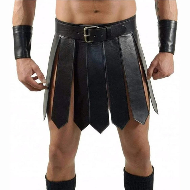 Gladiator-Kilt, Kilt aus veganem Leder