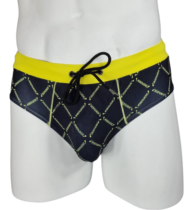 Swimming trunks, nice speedos in black with yellow pattern