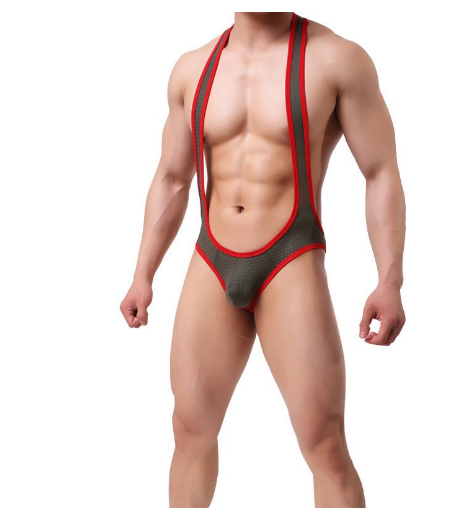 Stylische Unterhemden oder Wrestling-Kostüme mit nacktem Unterteil. In vielen Farben erhältlich.