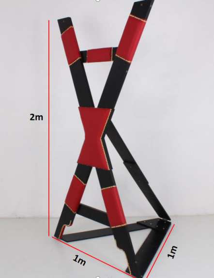 2 Meter hohes BDSM-Kreuz, Sexmöbel oder Sexkreuz. Auf Bestellung gefertigter Artikel