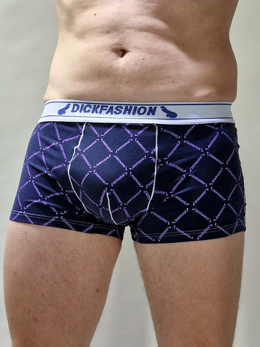 Dark purple and light purple boxers or trunks, underpants