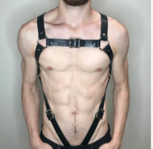 Suspender harness vegan leather
