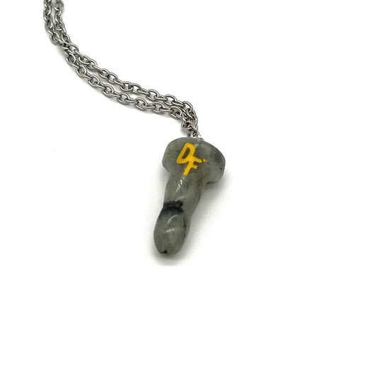 A nice men's necklace or women's piece of semi-precious stone, the crystal or the stone Labradorite