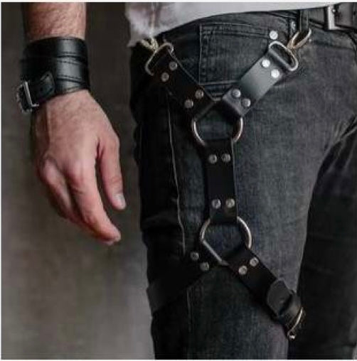 Leg harness made of vegan leather
