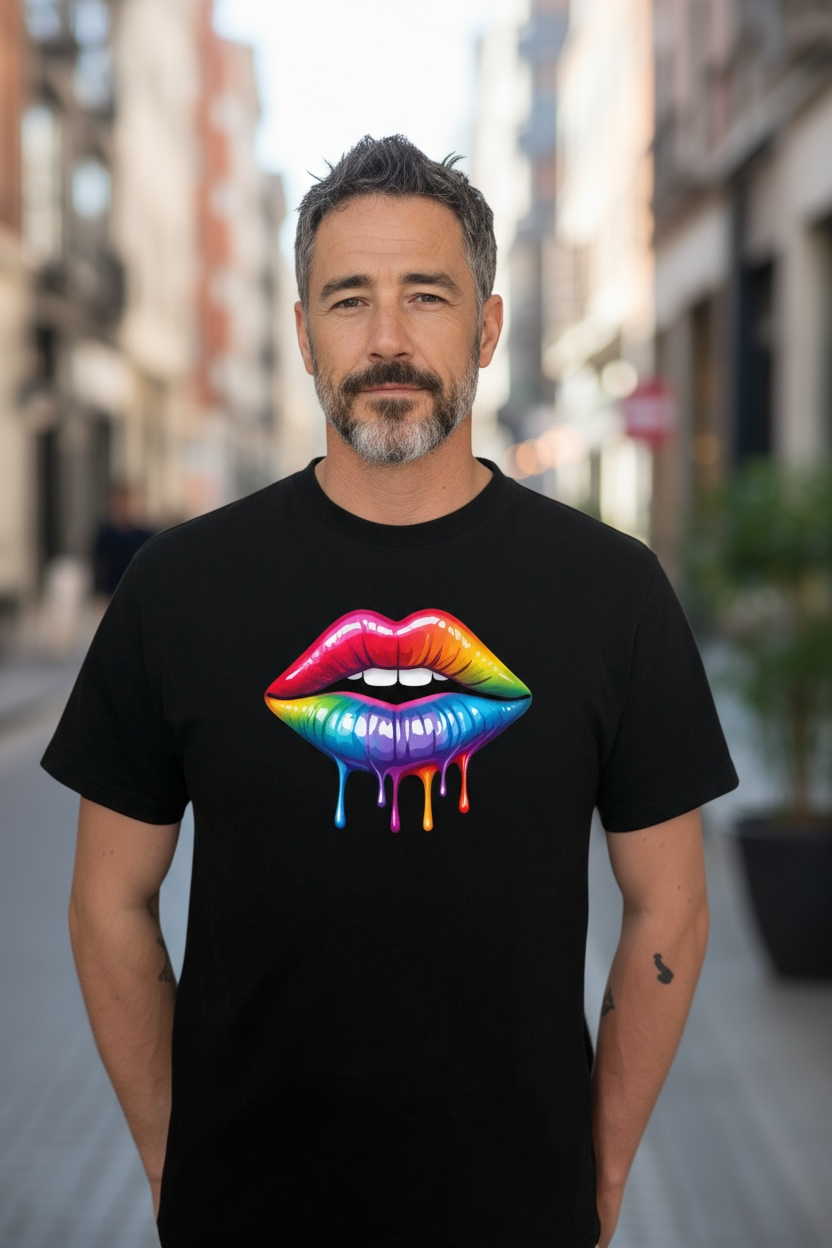T-shirt - Rainbow lips