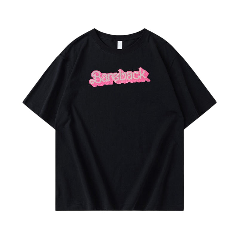 T-shirt med tryck, bareback