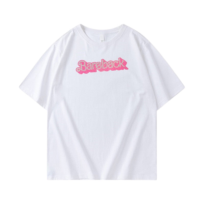 T-shirt med tryck, bareback