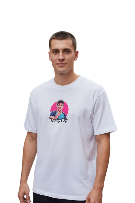 T-shirt med trycket Daddys boy