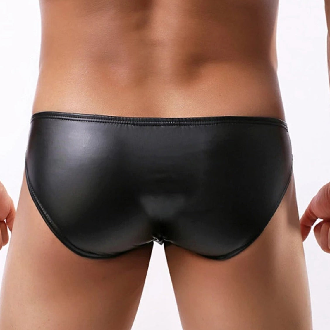 Black shiny and sexy rubber briefs, shorts or swimming trunks