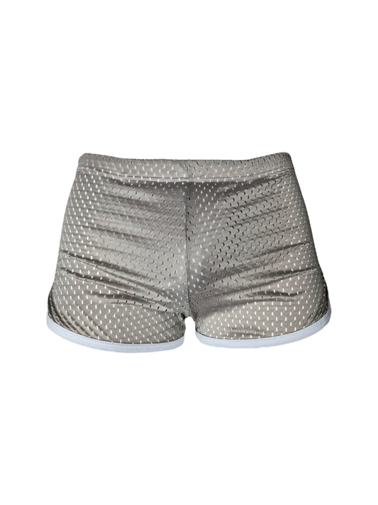 Jogger mesh shorts - Silver grey. Mr