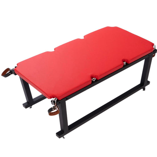 Bondage or BDSM bench. Sex bench with brackets and red leather. Made to order item