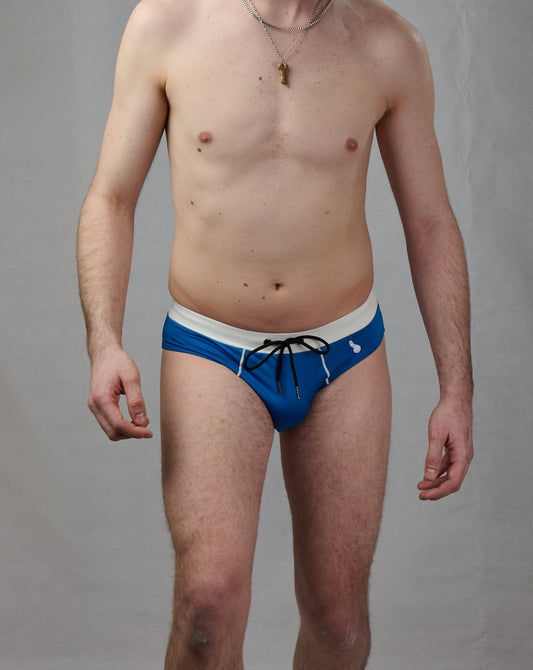 Men's swimming trunks, speedos blue white