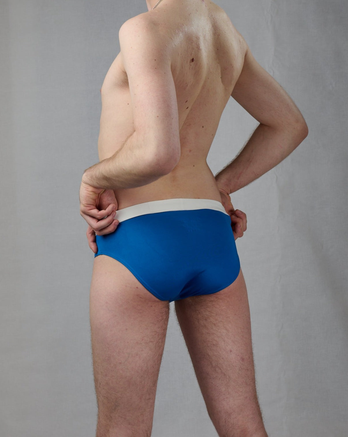 Men's swimming trunks, speedos blue white