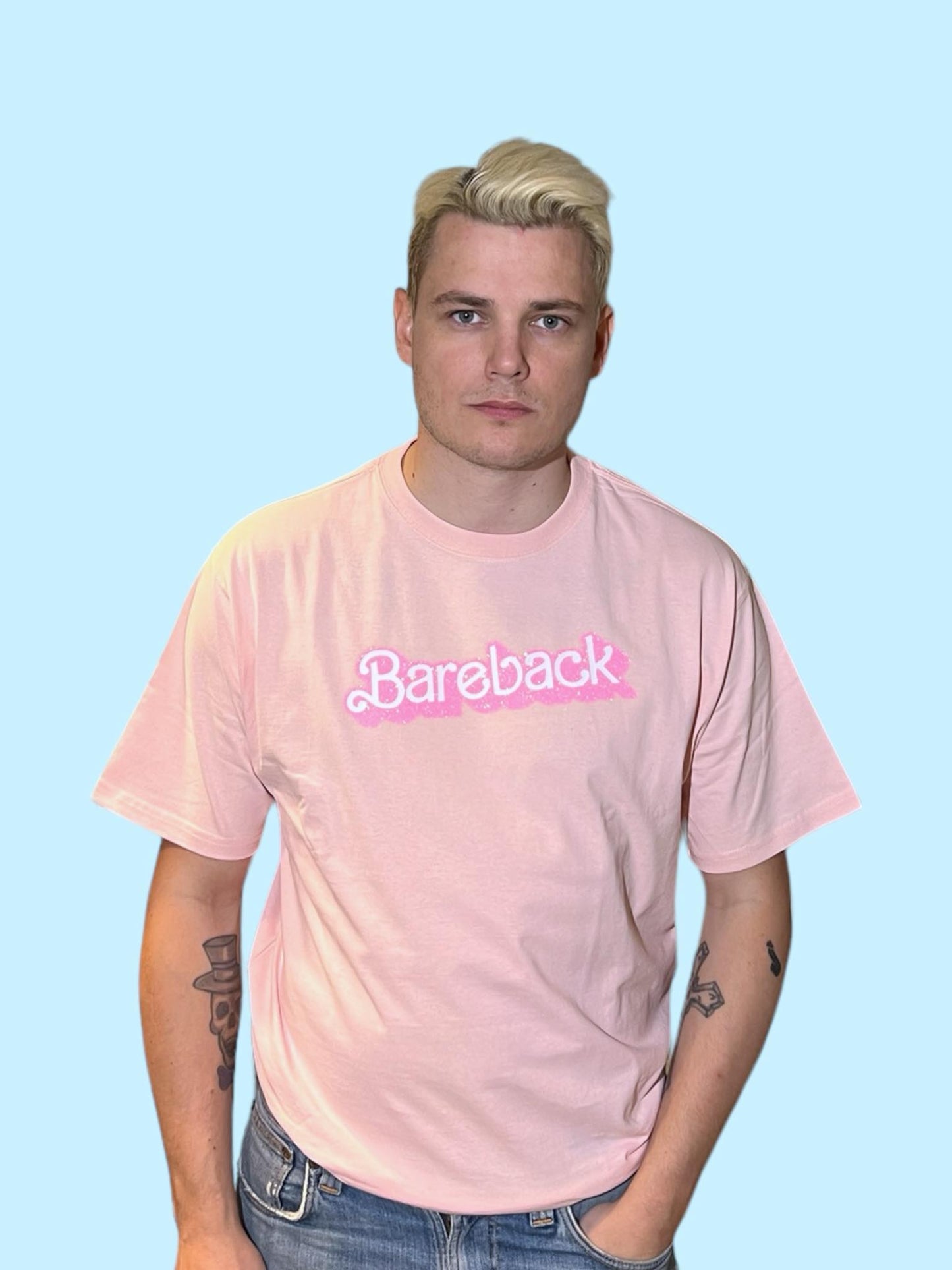 T-shirt med tryck, bareback