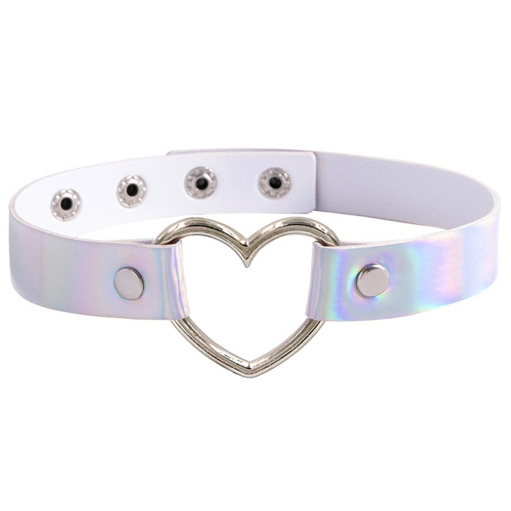 Holographic choker, halsband, med stålhjärta