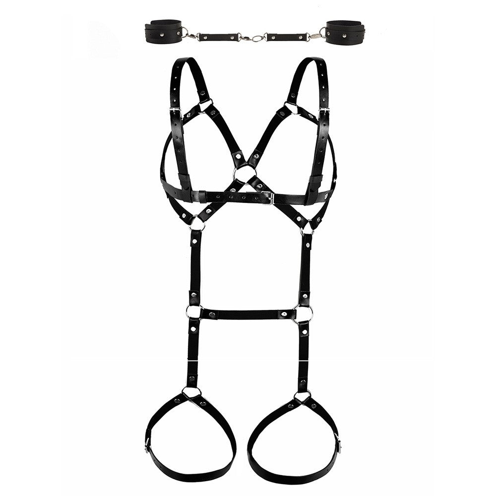 Body harness med band för låren och handklovar