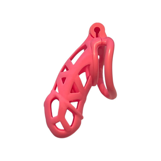 Chastity cock cage - Rosa rund penisring