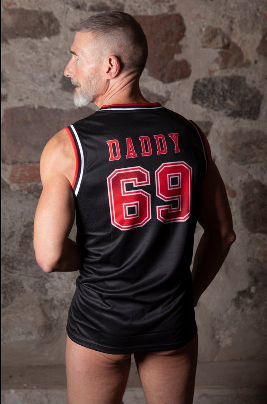 Basketball tank top, stylish men's or women's tank top with "DADDY 69" print