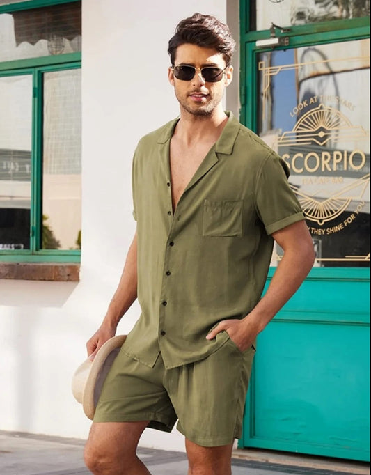 Dickfashion's Green Linen and Cotton Set