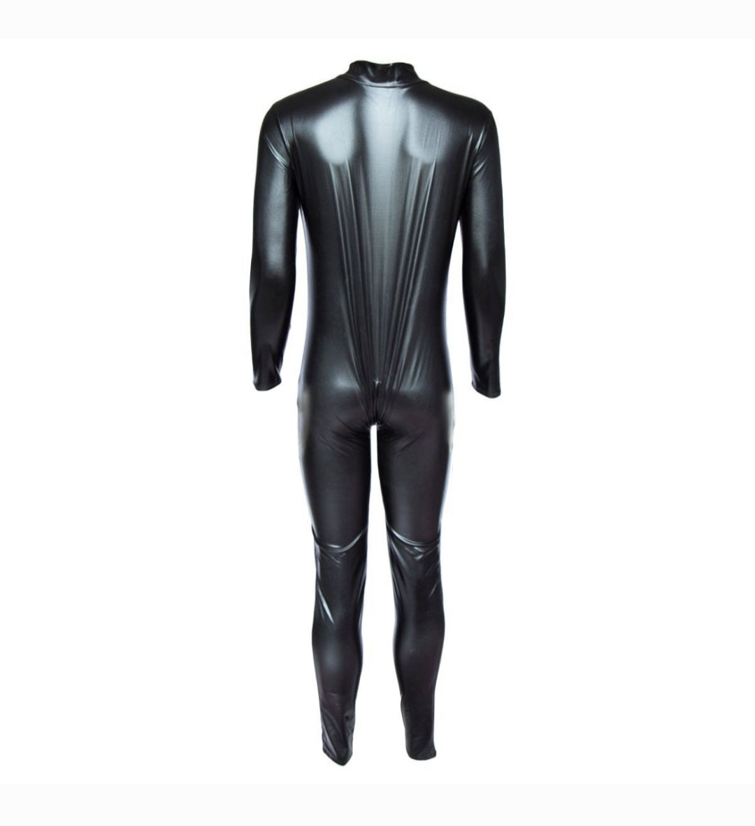 Lacquer suit or jumpsuit in synthetic rubber.