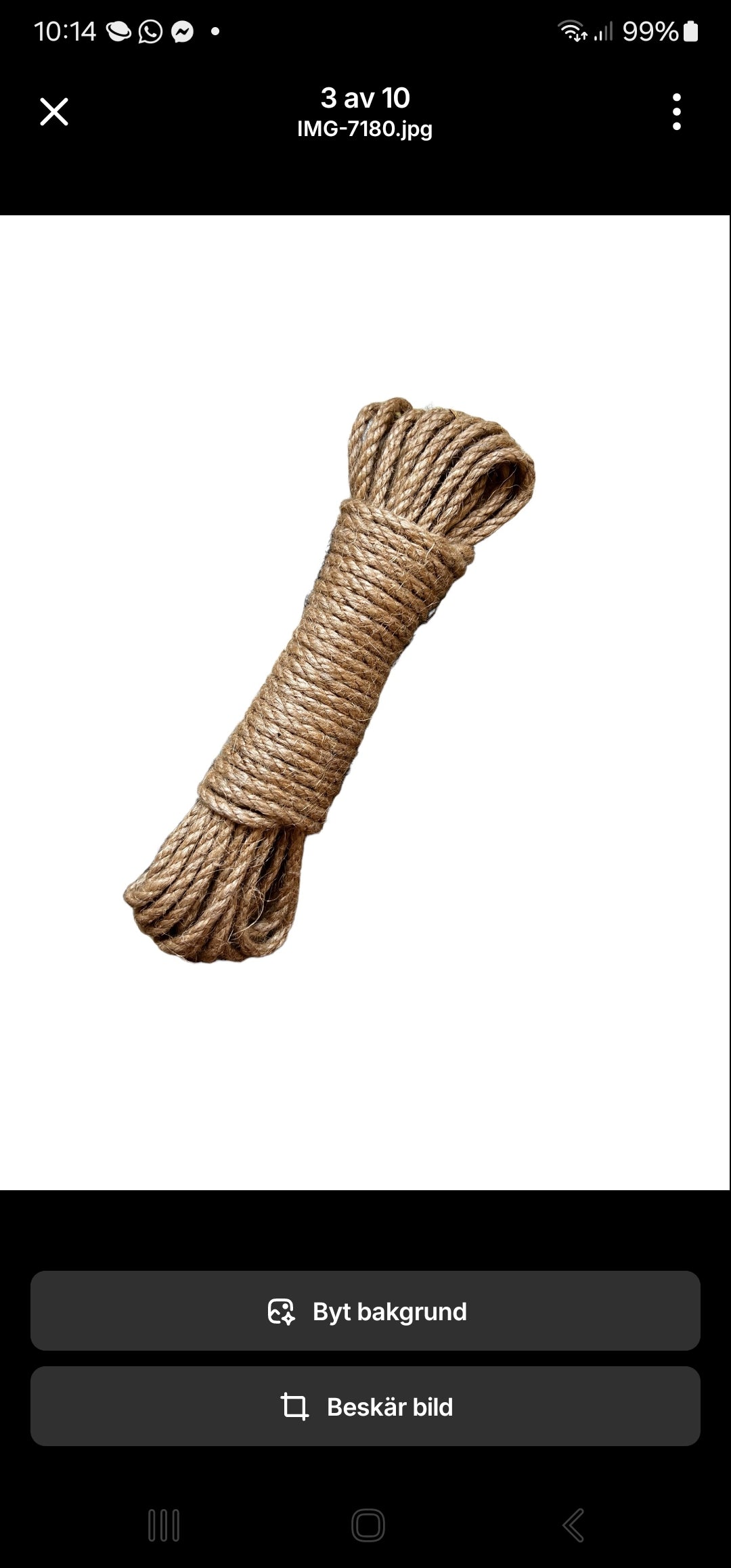 Shibari bondagerep i jute, i längder, ca 6 meter, 5-6 cm tjocka, svensktillverkade.