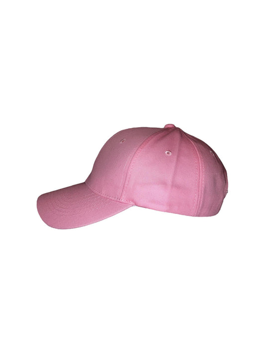 Preciosa gorra rosa. La gorra también se puede pedir con su propio estampado.