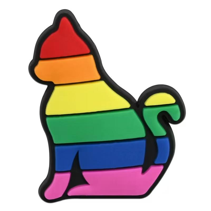 Pin, katt i regnbågs eller pride färg