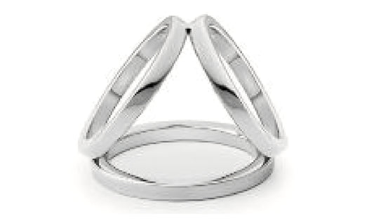 Cock ring, flat triple cage, exclusive pubic ring or penis ring in nickel-free steel