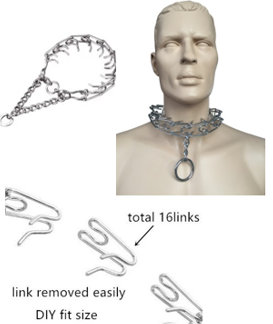 Choker med spikes, halsband för submissiva med piggar i nickelfritt stål