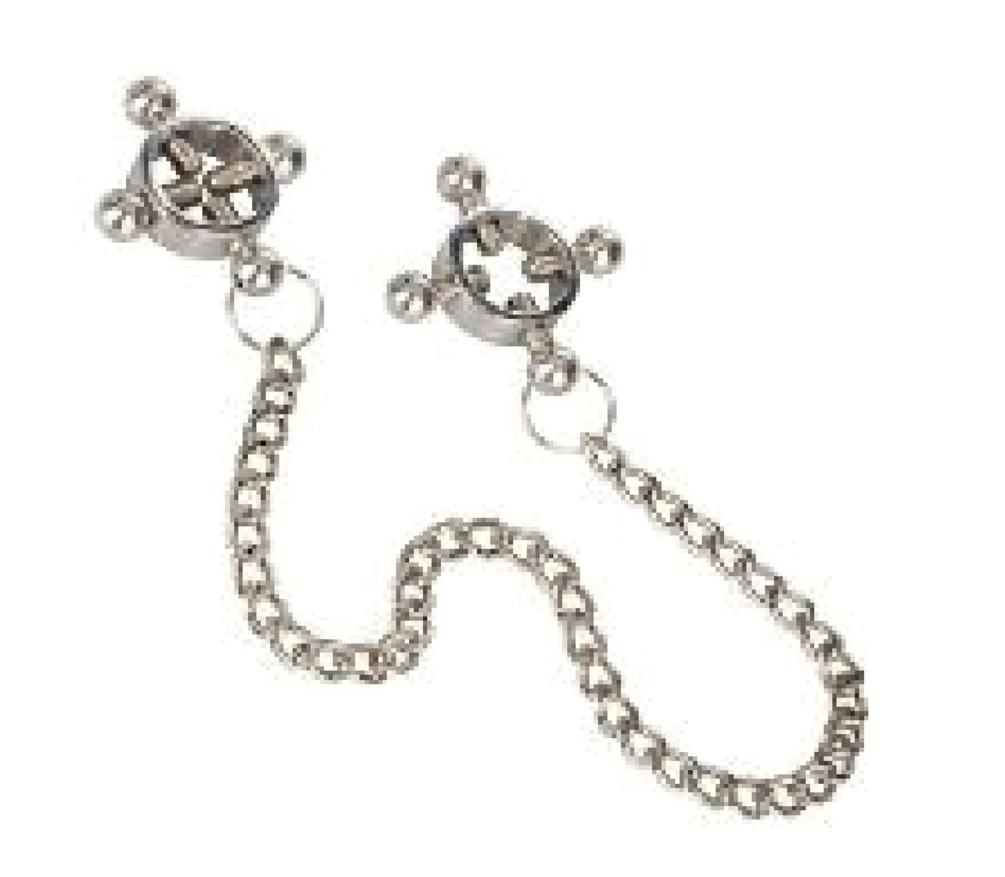 Nipple clamps i nickelfritt stål med kedja och skruvar