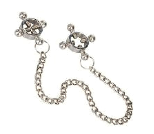 Nipple clamps i nickelfritt stål med kedja och skruvar