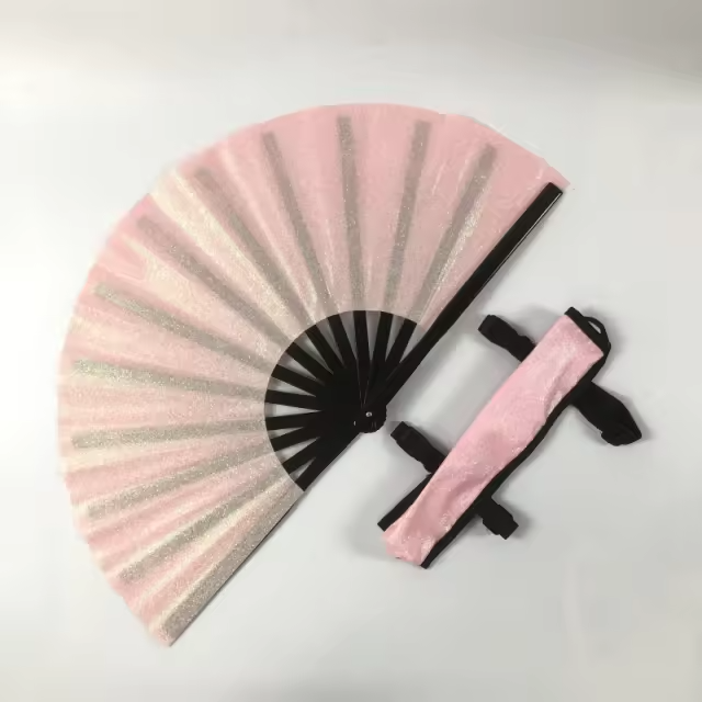 Solfjäder i glitter, large fan med hölster