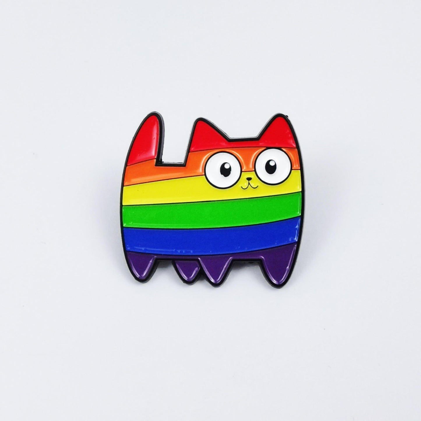 Pin, katt i regnbågs eller pride färg