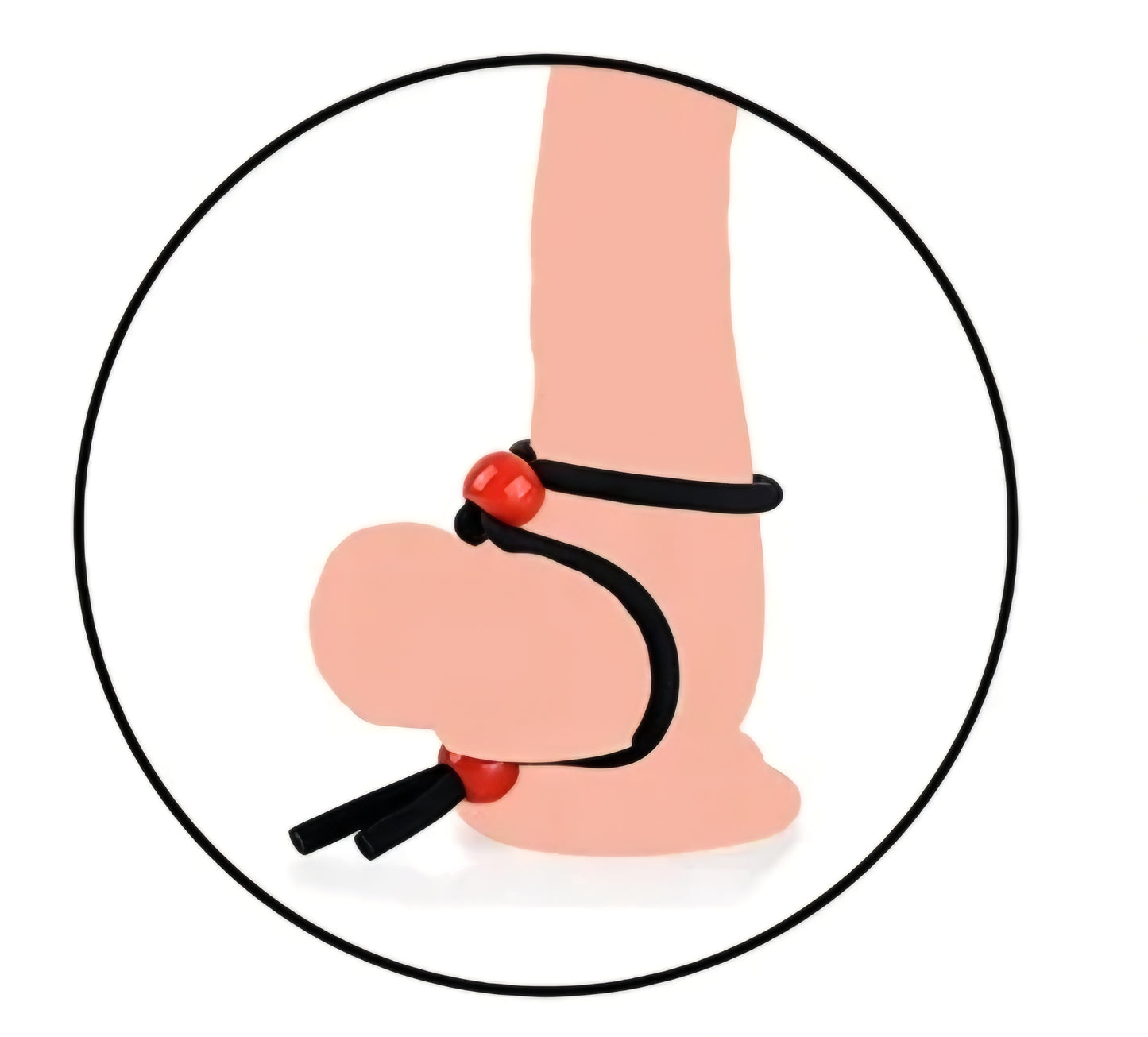 Kukring, pubisring eller penisring set med 6 ringar och cock straps i mycket mjuk silikon.