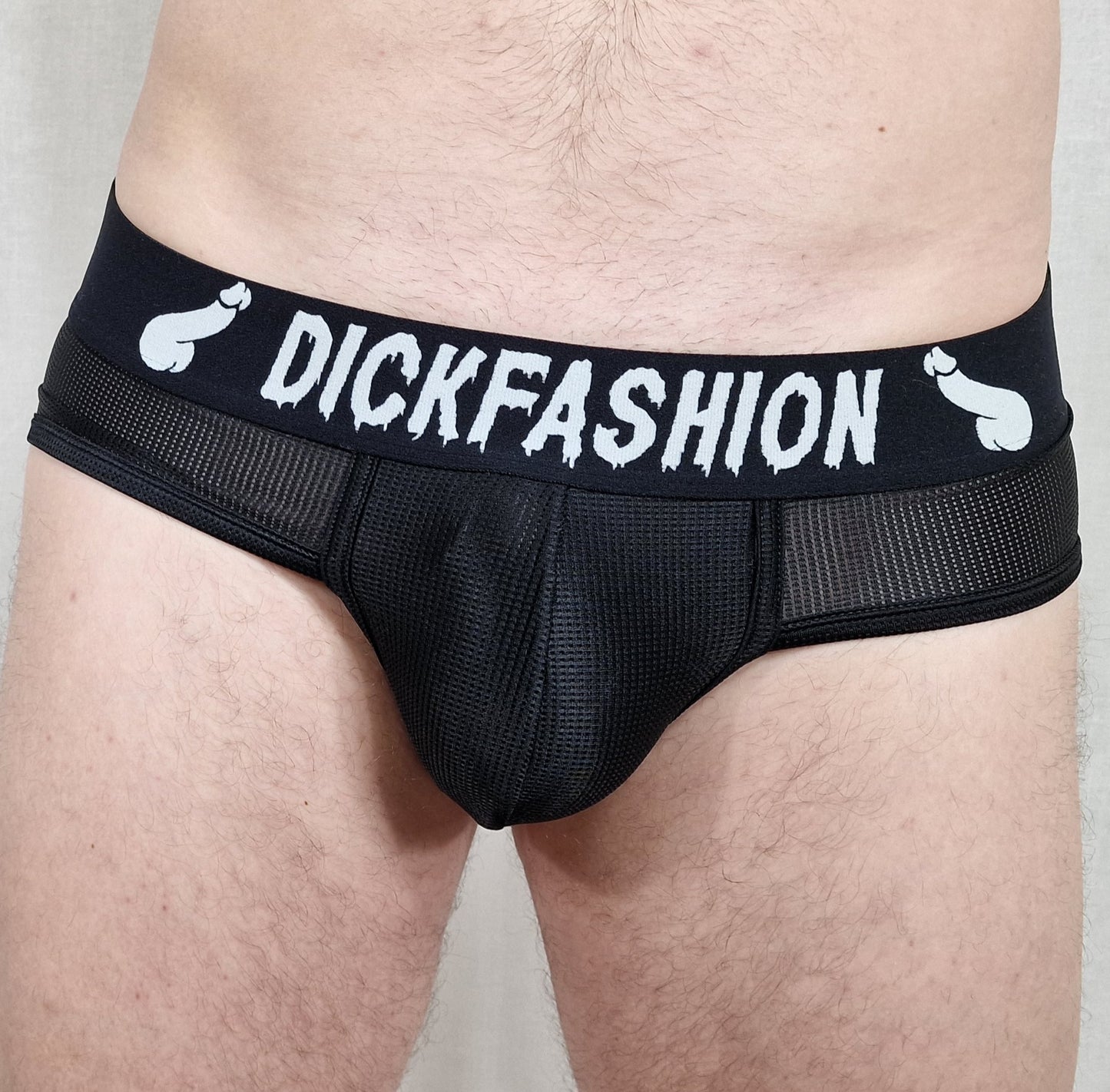 Stylish and comfortable briefs underpants in sport mesh black/white