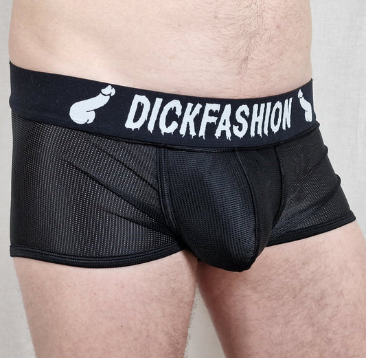 Nice and cool black and white boxer or trunks underpants in sport mesh