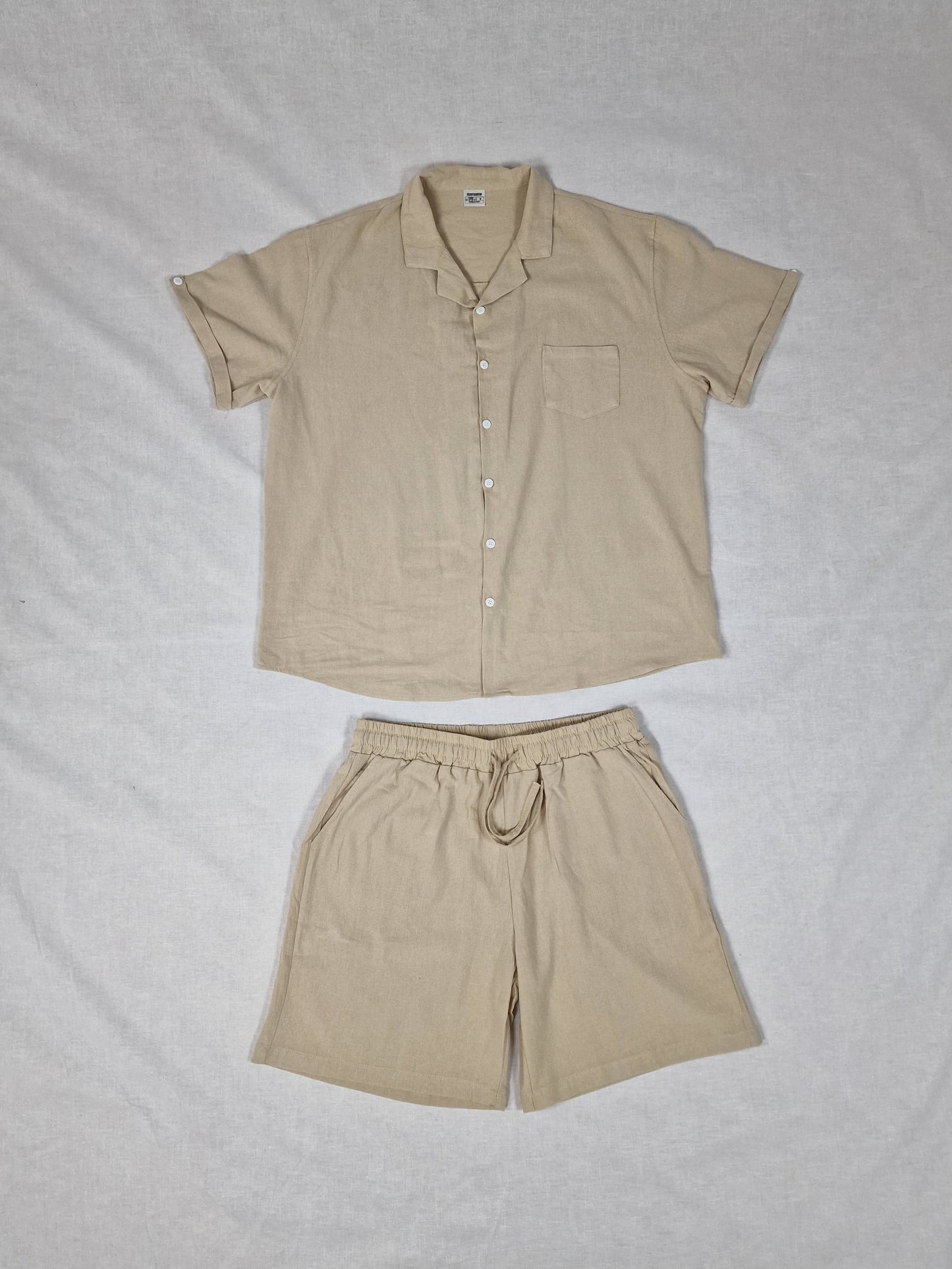 Linne/Bomulls set, Relaxed fit - Beige