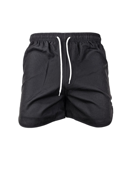Pantalones cortos negros finos y frescos, pantalones cortos de baño, pantalones cortos de playa o pantalones cortos de entrenamiento.