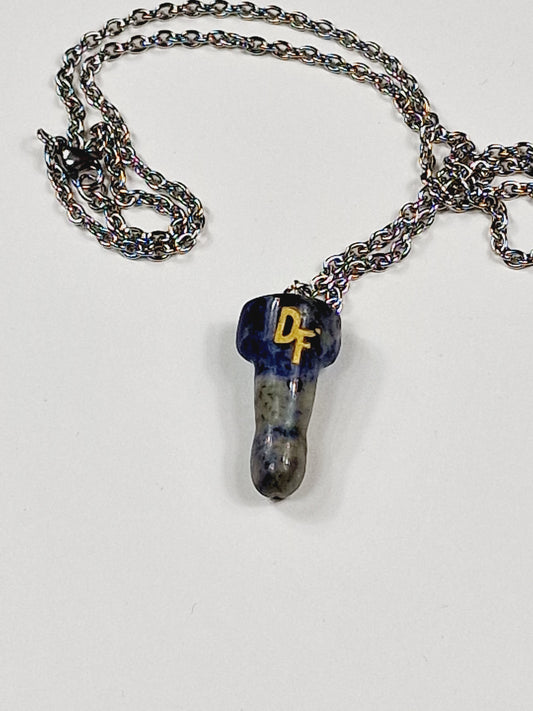 Necklace of the blue semi-precious stone sodalite