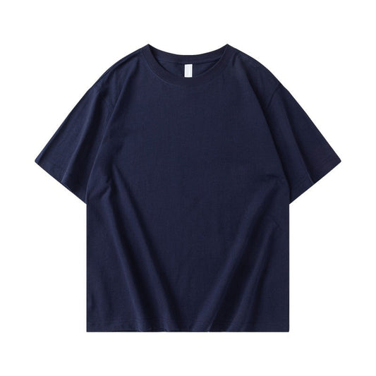 Marineblaues T-Shirt mit Aufdruck, schwere Baumwolle, wählen Sie aus mehreren Aufdrucken und vielen Farben