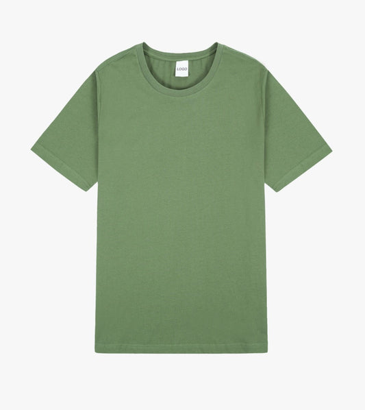 Entwerfen Sie Ihr eigenes Hemd, bedrucken Sie das Moss Green T-Shirt aus normaler Baumwolle und wählen Sie aus mehreren Drucken