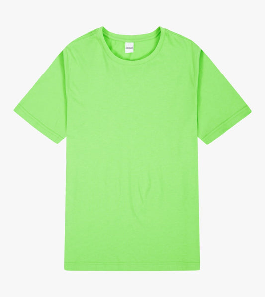 Verde neón - Camiseta regular de algodón (elige entre varios estampados)