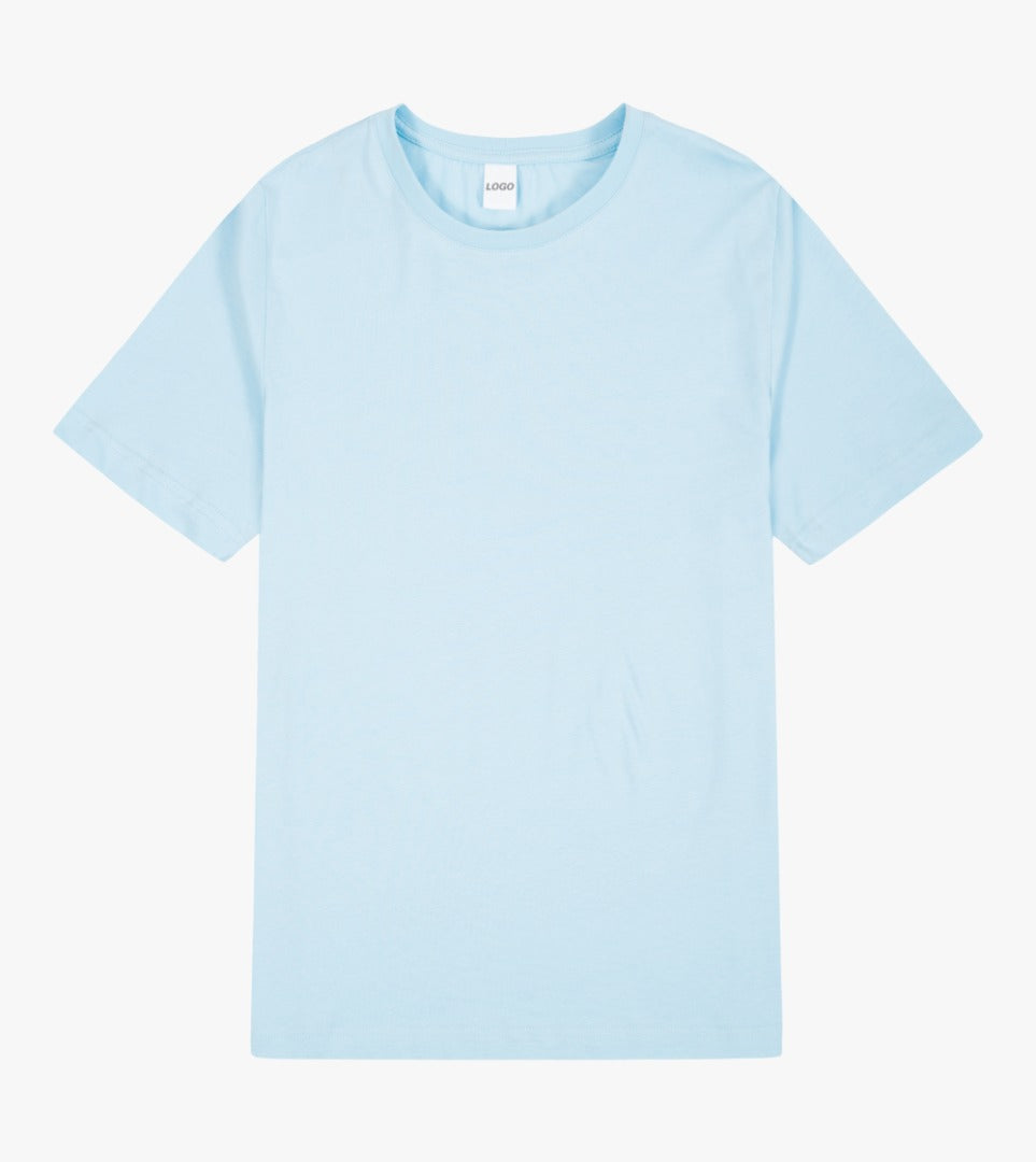 Ljusblå T-Shirt i regular cotton, 200 gsm med tryck, du väljer bland flera olika tryck