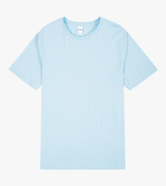 Light blue T-Shirt in regular cotton, 200 gsm with print, you choose from several different prints