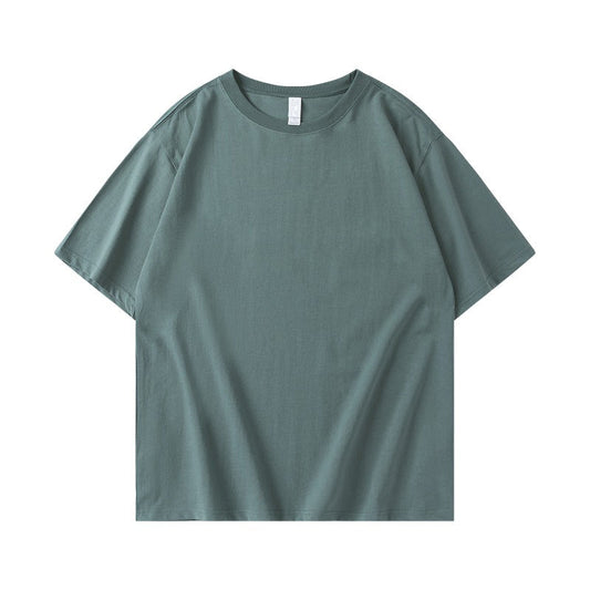 Gris-verde - Camiseta de algodón pesado (elija entre varios estampados)